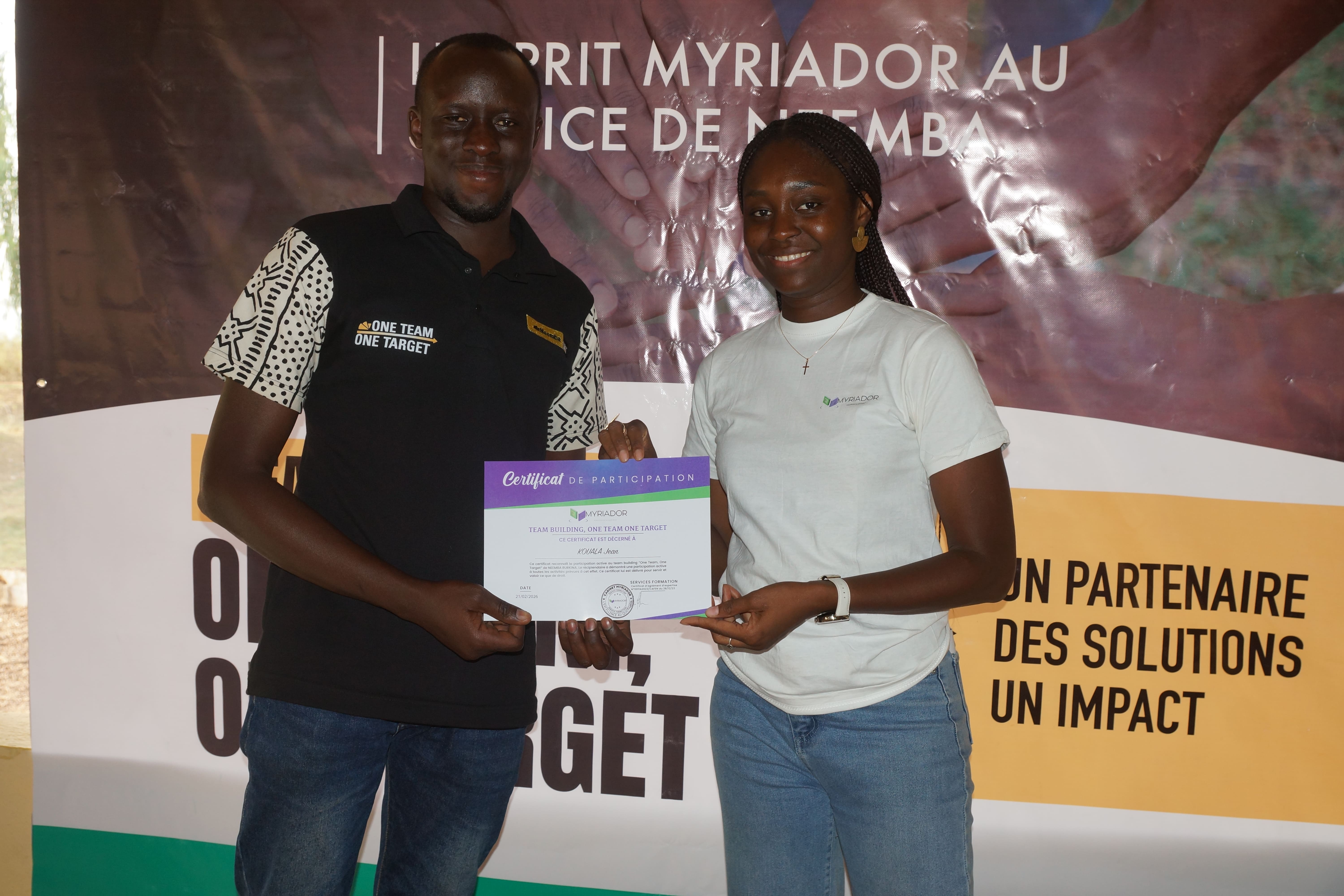 Remise officielle des certificats Myriador